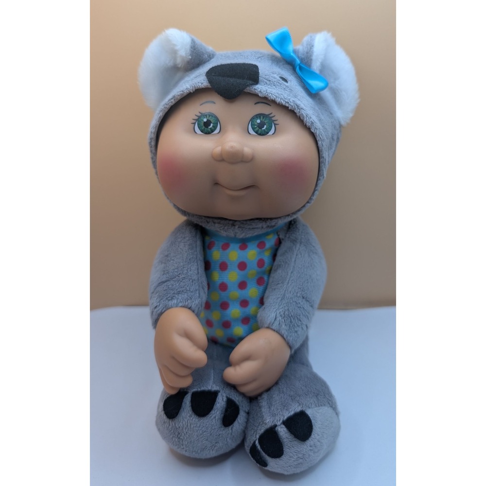 Cabbage Patch Kids Cuties Koala Plush Doll Grey Blue Polka Dot CPK 9 Inch